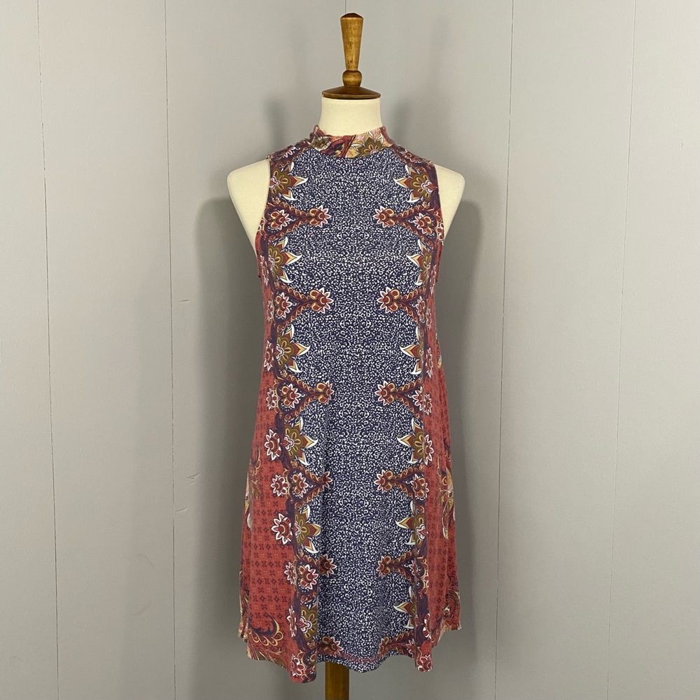 O'Neill Lucy Print Mock Neck Shift Mini Dress